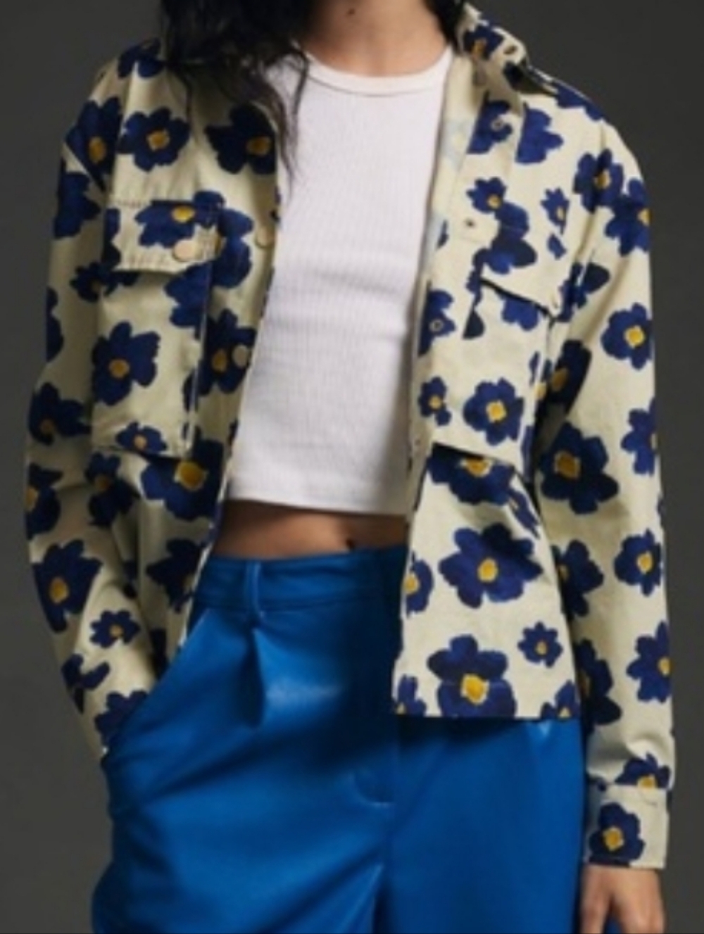 NWOT ANTHROPOLOGIES Pepa Loves Floral Cargo Lightweight jacket XS